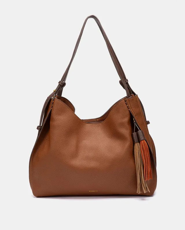 abbacino-bolso-de-hombro-borla-cognac-materiales-reciclados image 1