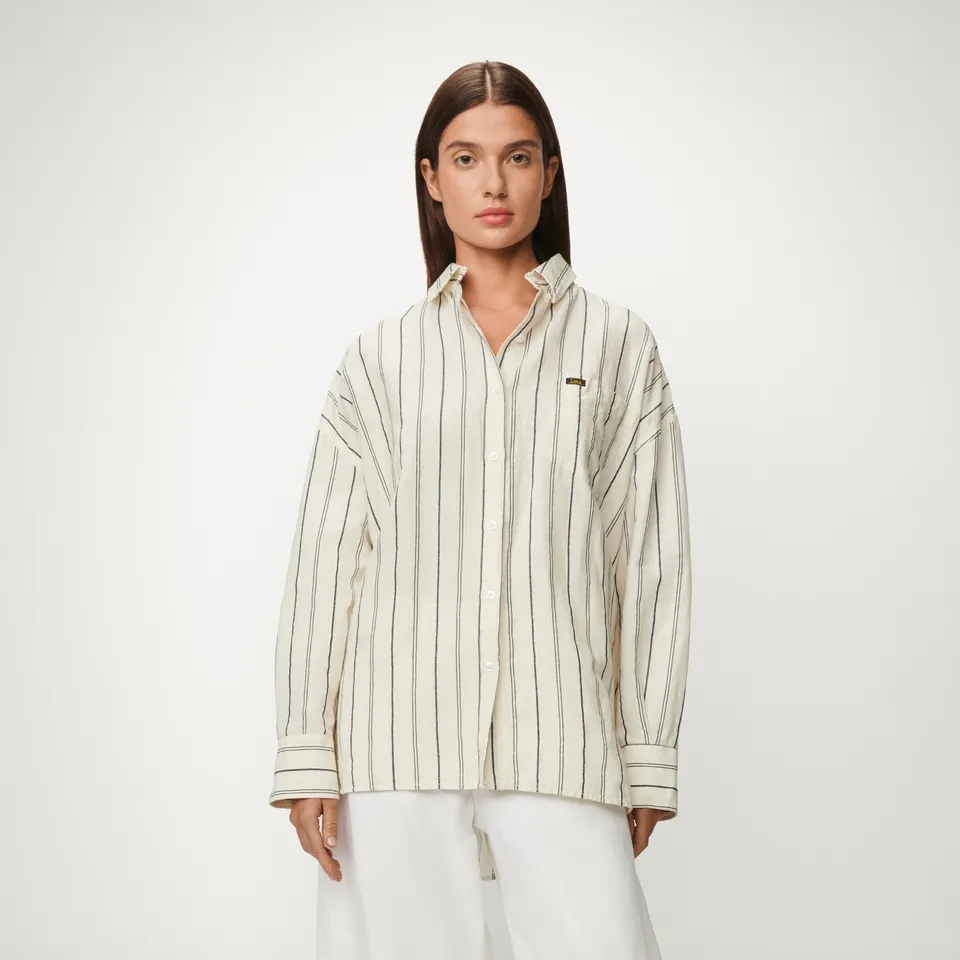 lois-chelsea-camisa-oversize-de-algod-n-y-lino-rayas-con-bolsillo image 1