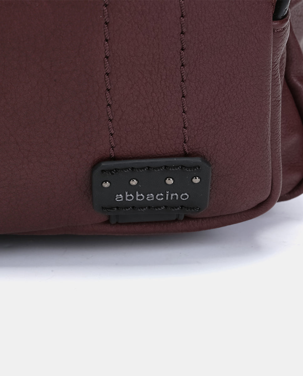 abbacino-mochila-de-mujer-burdeos-de-materiales-reciclados image 7
