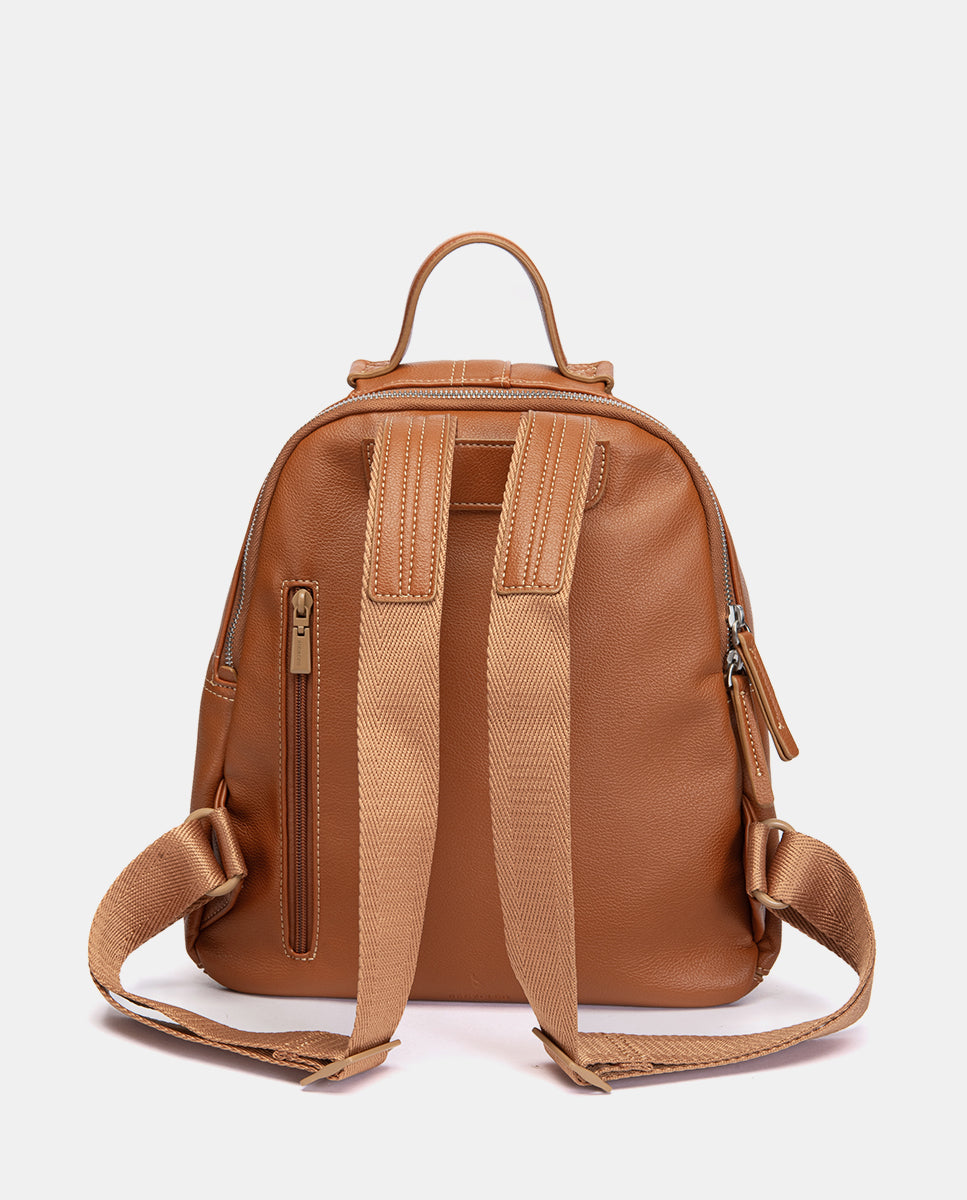 abbacino-mochila-cognac-mujer-materiales-reciclados image 3