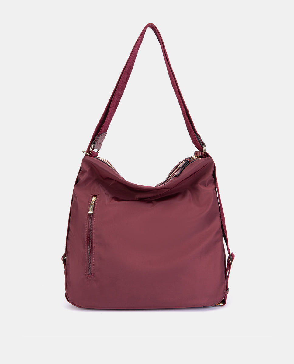 abbacino-bolso-multifuncional-reciclado-burdeos-mochila image 3