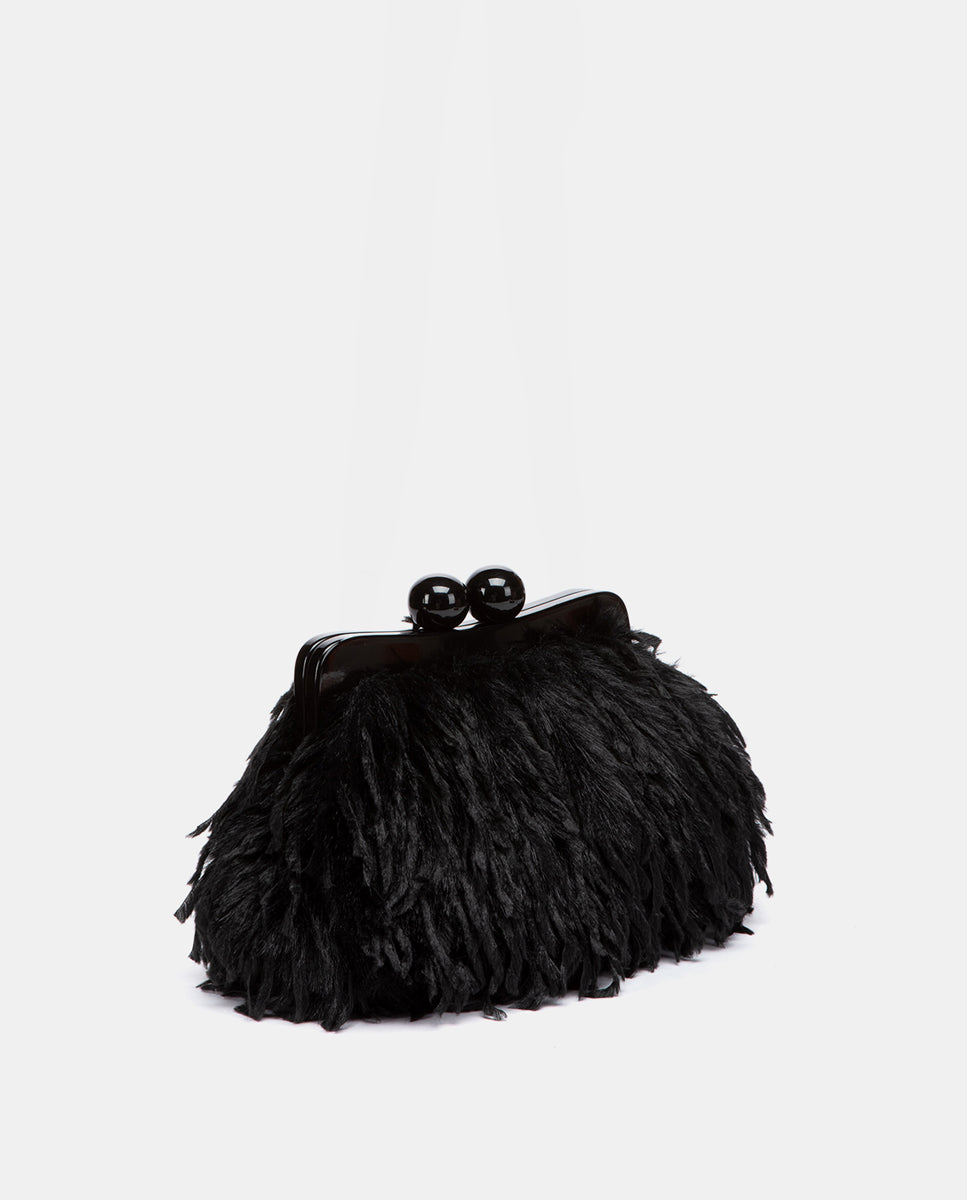 bolso-de-fiesta-abbacino-negro-con-efecto-plumas-asa-bandolera-ajustable image 2