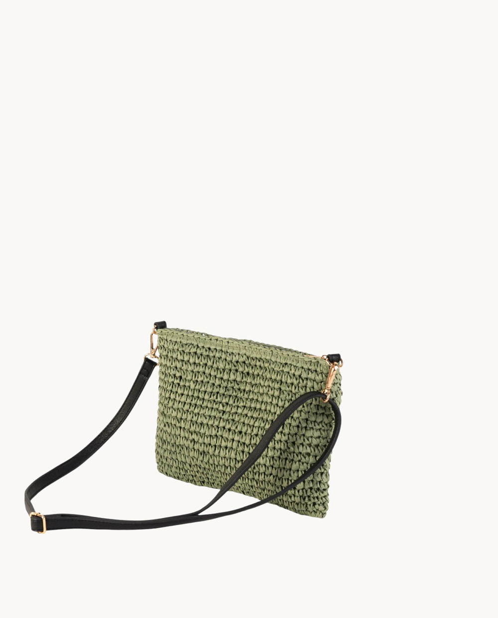 cartera-de-fibra-natural-kbas-con-cremallera-color-kaki-26-x-4-x-19-cm image 2