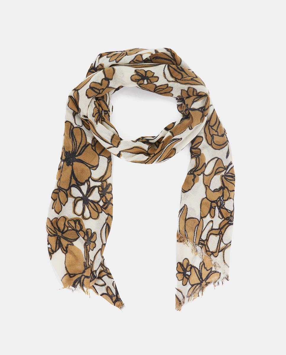 abbacino-pa-uelo-de-lana-floral-camel image 2