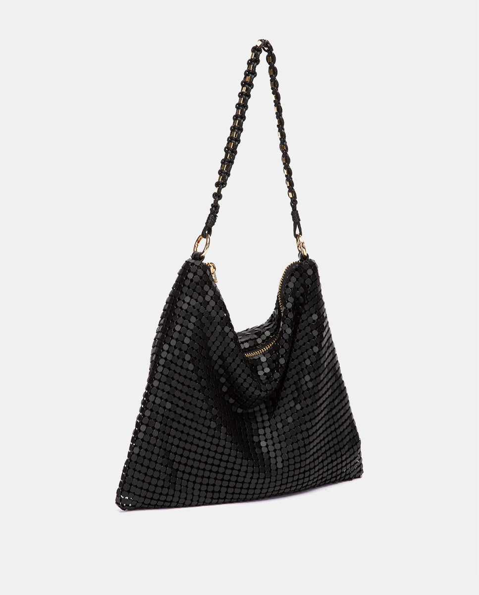 abbacino-bolso-fiesta-malla-met-lica-negro-piramidal image 2