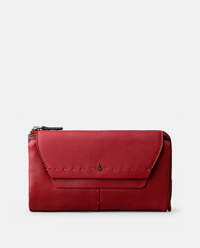 abbacino-cartera-grande-piel-roja-con-monedero image 1
