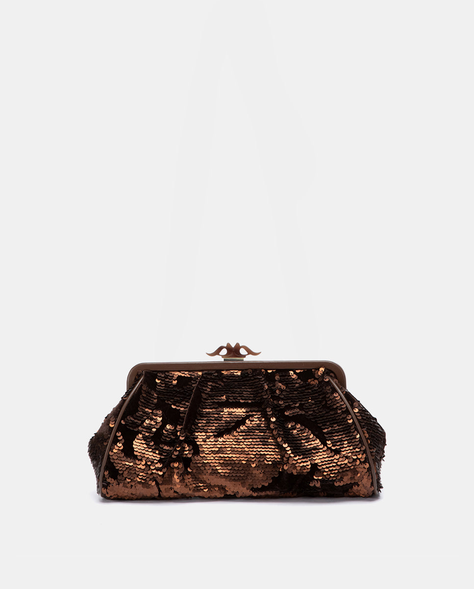 abbacino-bolso-fiesta-lentejuelas-marr-n-vintage-boquilla image 1
