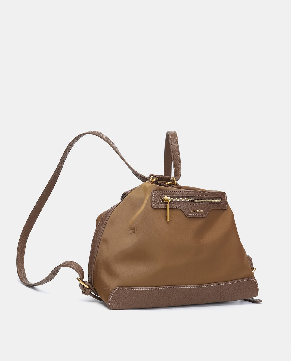abbacino-bolso-multifuncional-camel-de-tejido-reciclado-convertible-a-mochila image 4
