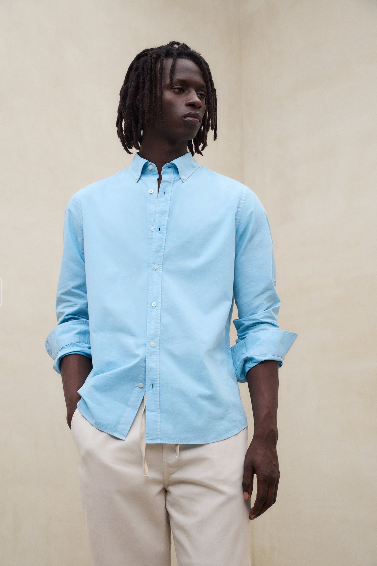 camisa-antejo-de-popel-n-ecoalf-algod-n-regenerativo-azul-hombre image 2