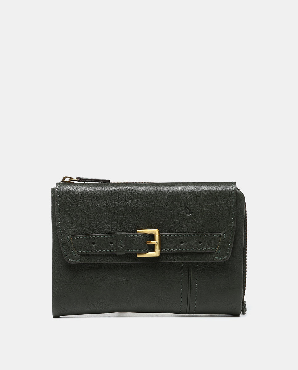 abbacino-cartera-mediana-piel-verde-hebilla-dorada image 1