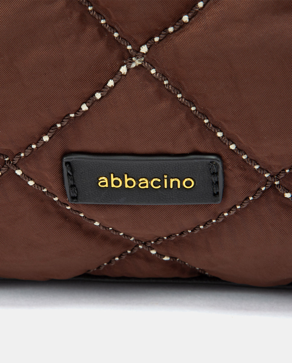 abbacino-bolso-de-mano-acolchado-marr-n-reciclado image 7