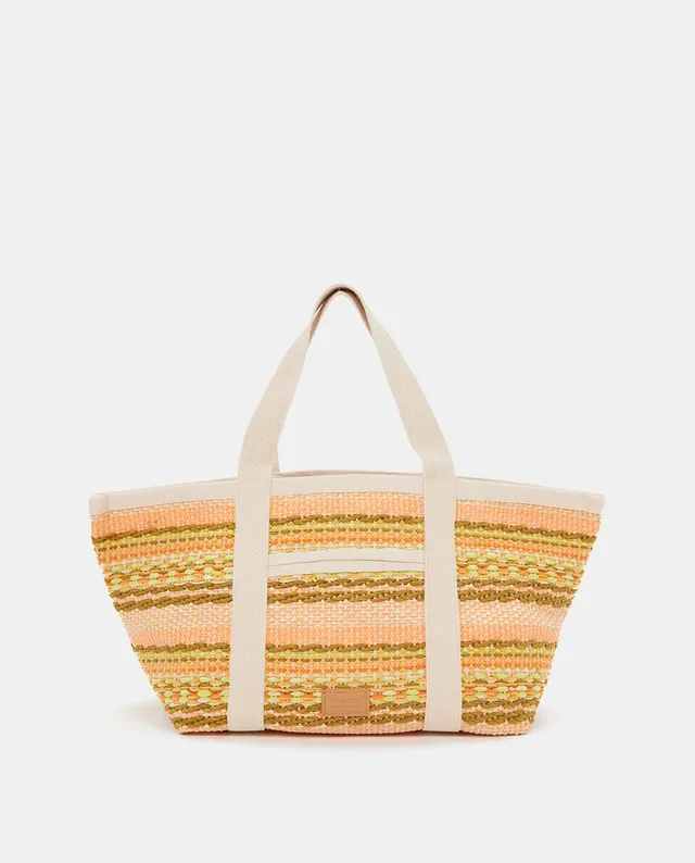 abbacino-bolso-playa-mujer-trenzado-amarillo-estilo-cesto image 1