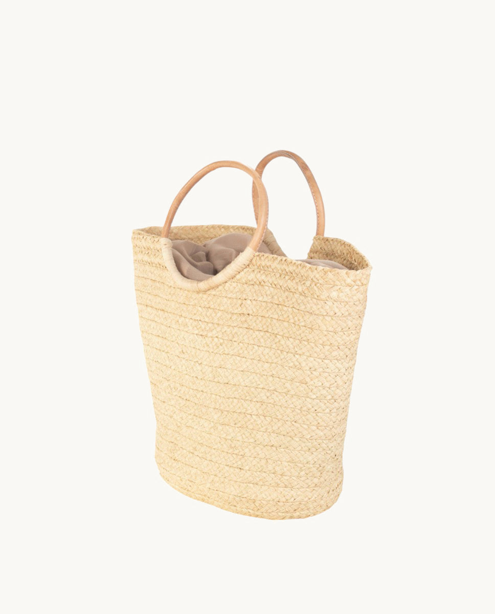 bolso-capazo-kbas-de-rafia-natural-con-asas-de-cuero-y-cierre-saco-color-natural image 2