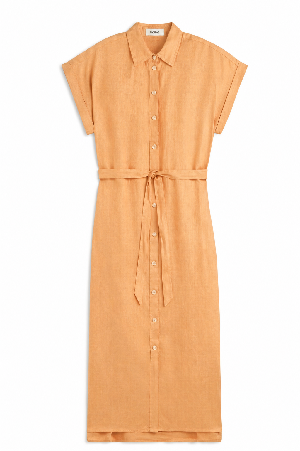 ecoalf-vestido-amatista-naranja-de-mujer-20-lino-reciclado-fit-holgado-vegano image 7
