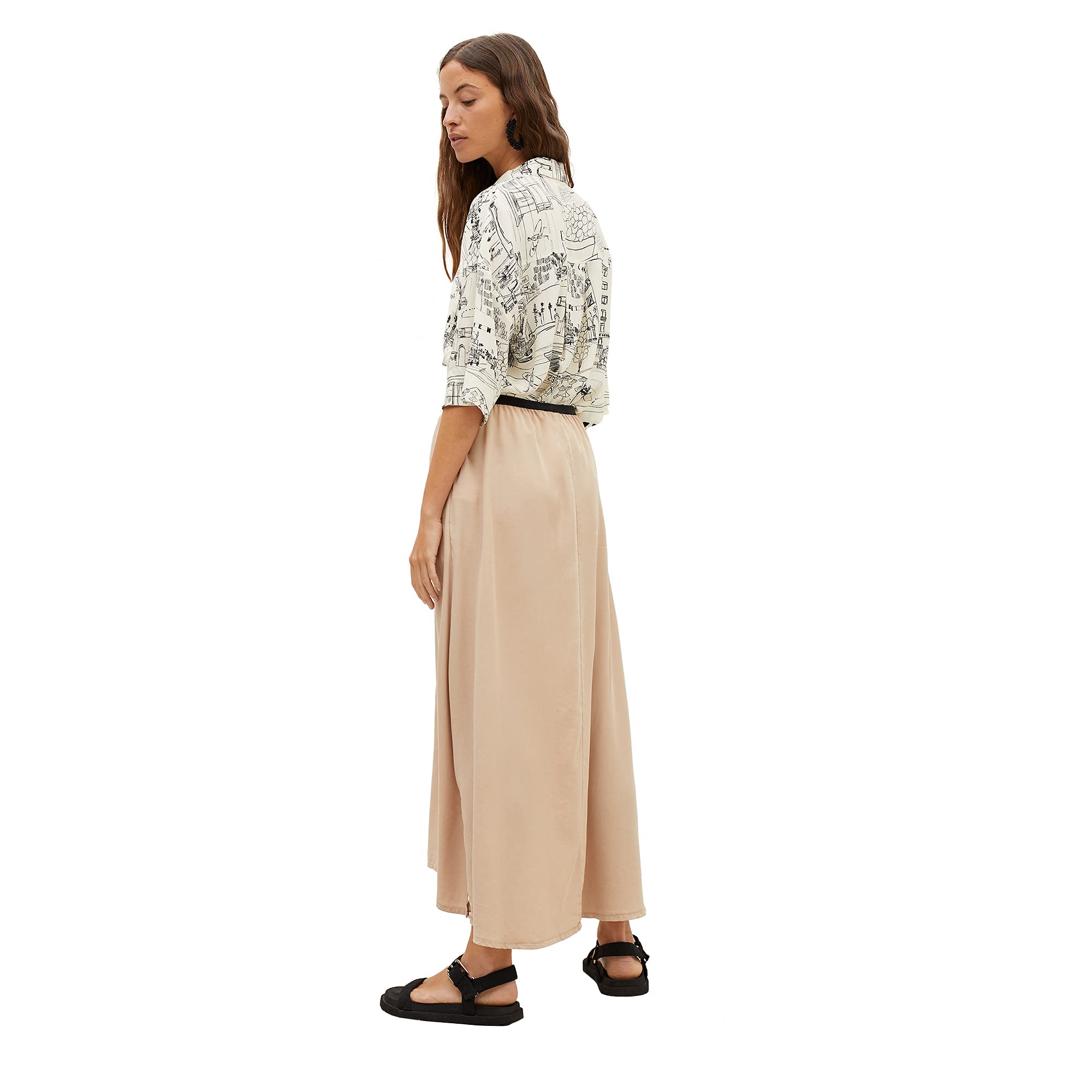 parfois-falda-con-cintura-el-stica-limited-edition-tejido-crudo-mujer image 6