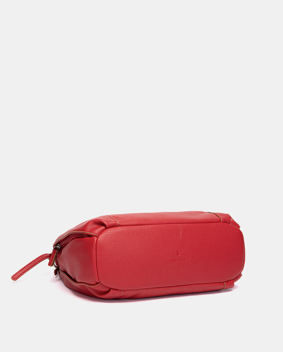 abbacino-bolso-de-hombro-rojo-en-materiales-reciclados-con-borla image 5
