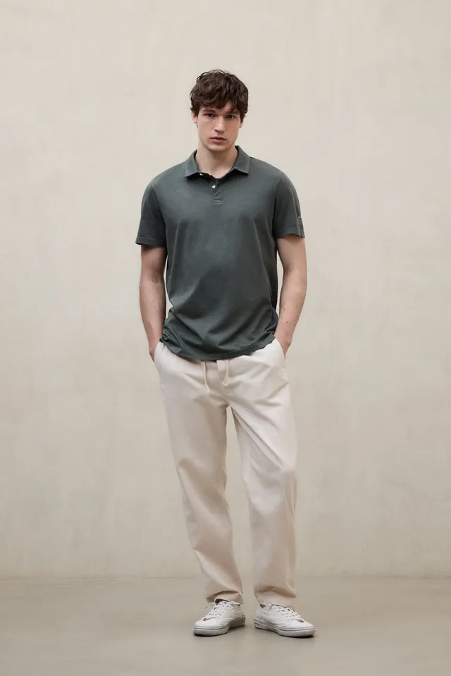 ecoalf-polo-de-punto-theo-verde-oscuro-para-hombre-100-algod-n-reciclado-fit-reg image 1