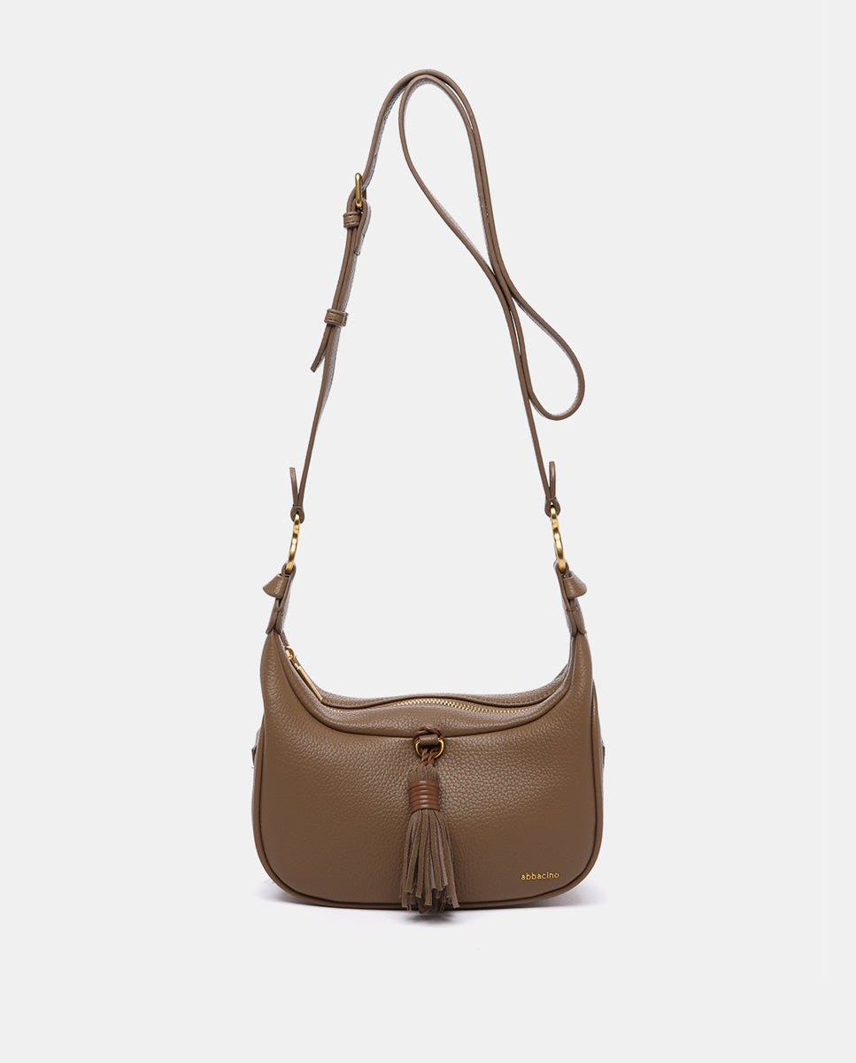 abbacino-bandolera-con-borla-materiales-reciclados-taupe image 1