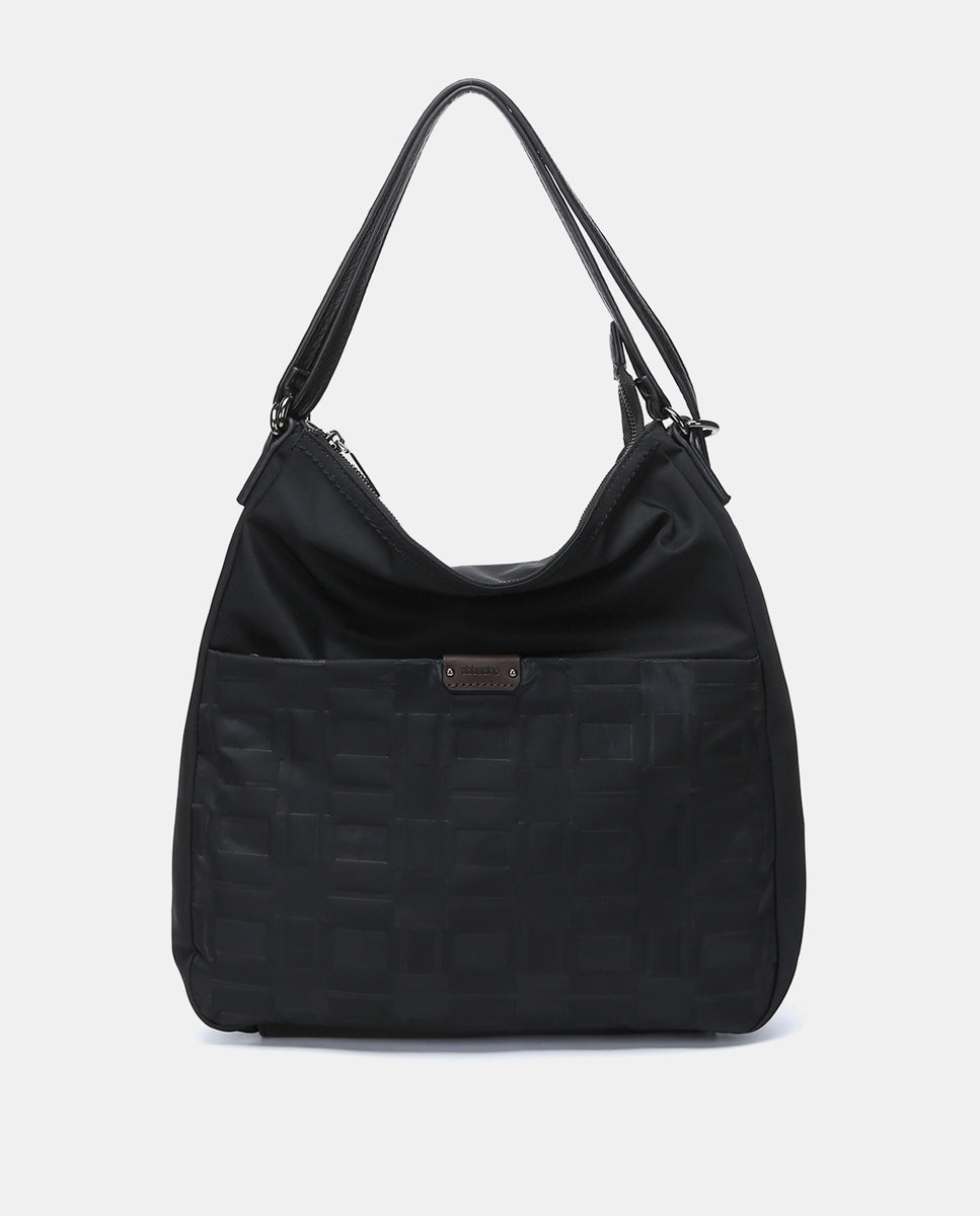 abbacino-bolso-multifuncional-nylon-reciclado-negro-convertible-mochila image 1