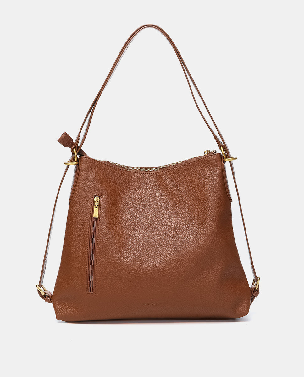 abbacino-bolso-multifuncional-reciclado-cognac-convertible-a-mochila image 3