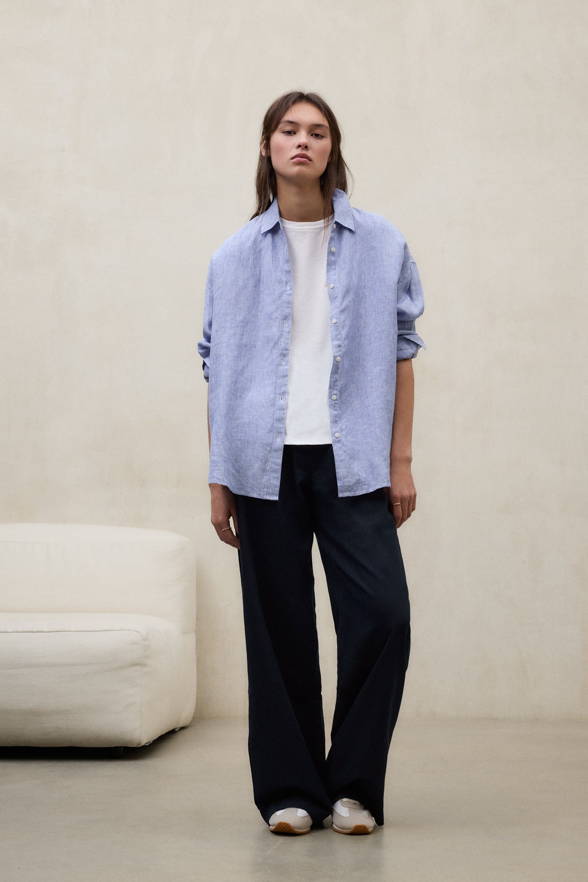 camisa-daria-a-rayas-de-ecoalf-para-mujer-lino-fit-oversize image 6