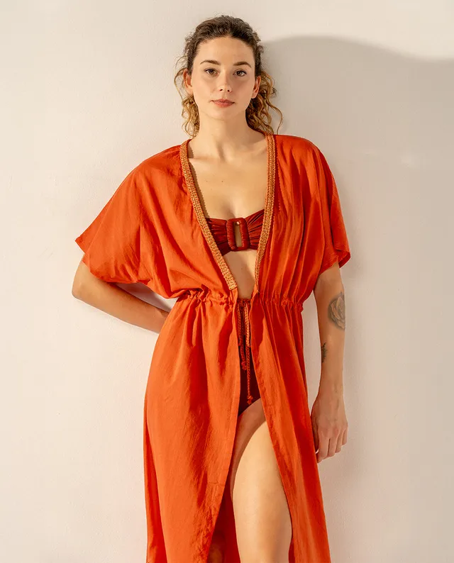 t-nica-abbacino-viscosa-naranja-playa-talla-nica image 1