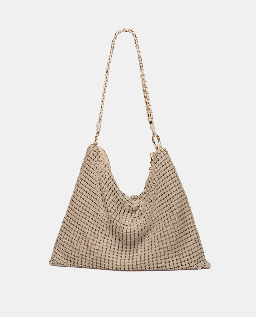 abbacino-bolso-de-fiesta-piramidal-malla-met-lica-beige image 3