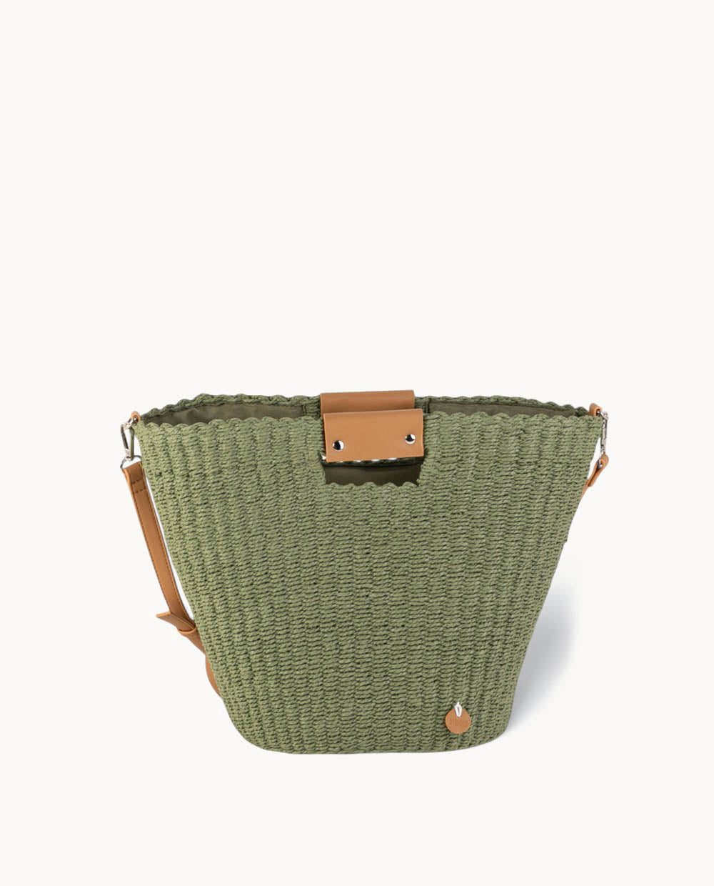 kbas-bolso-de-mano-fibra-natural-kaki-37x16x28-cm-cremallera-asa-bandolera-y-man image 1