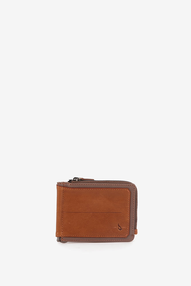 abbacino-tarjetero-hombre-piel-cognac-con-pinza-y-monedero image 2