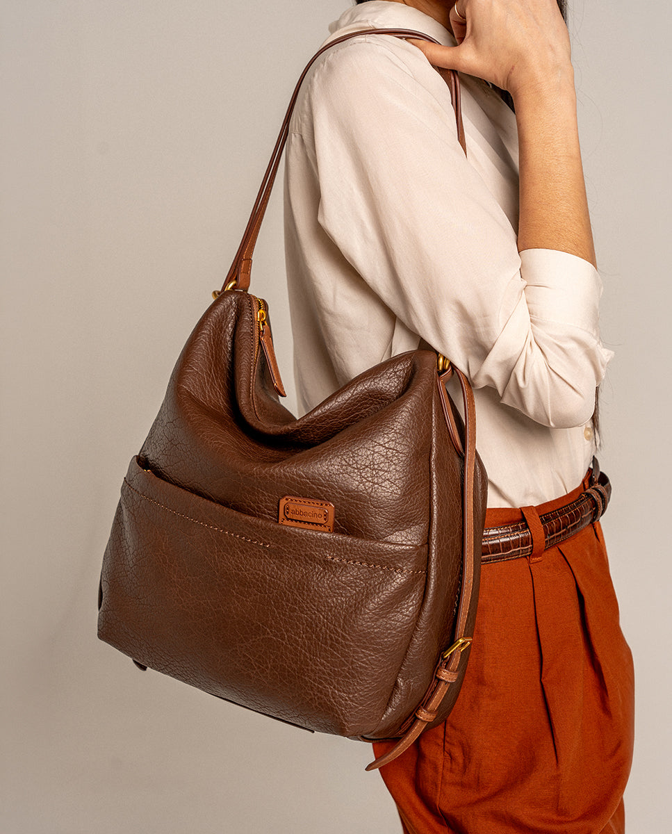 abbacino-bolso-multifuncional-reciclado-marr-n-hombro-mochila image 2