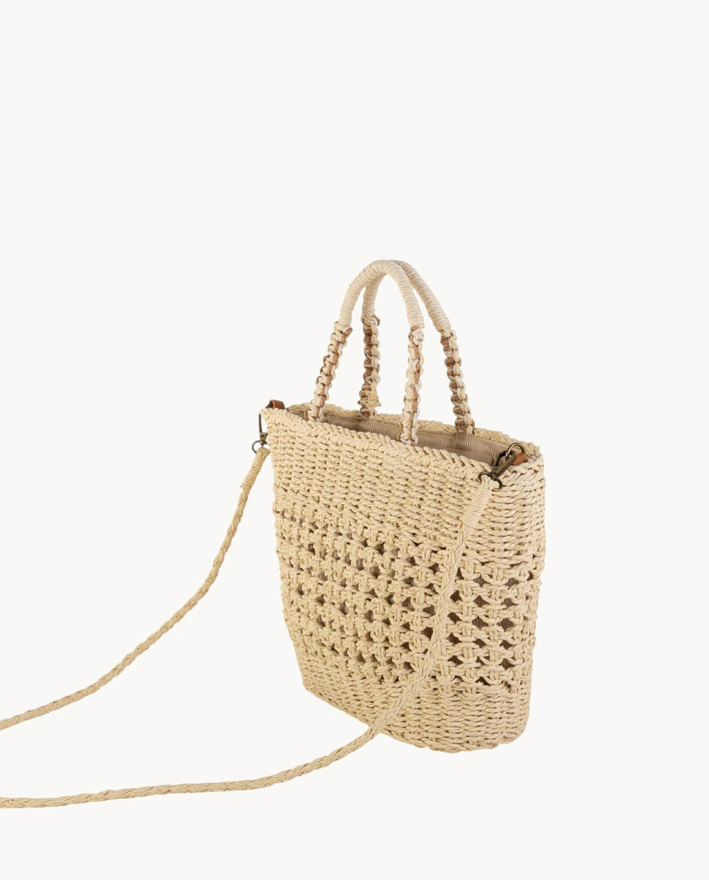 kbas-bolso-tote-de-fibra-natural-con-cierre-saco-color-natural image 2