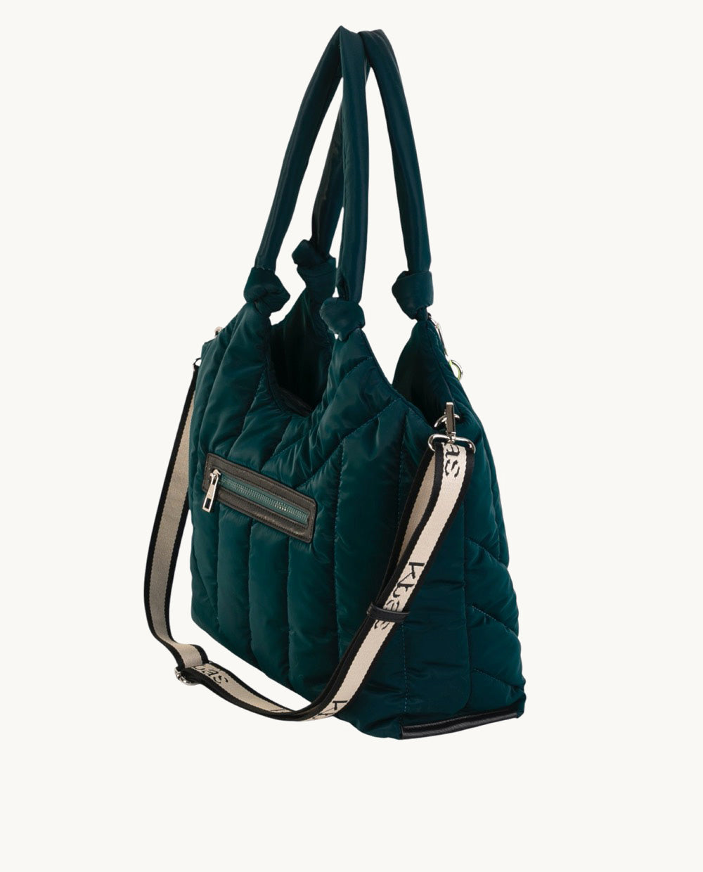 kbas-tote-de-nylon-teal-39x16x32-cm-asa-de-hombro-y-cremallera image 6