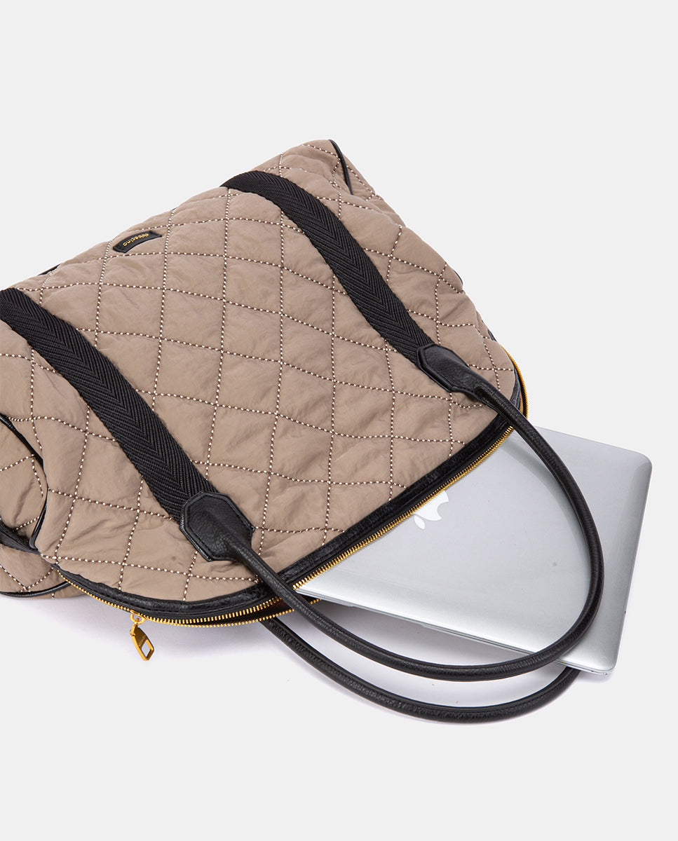 abbacino-bolso-de-mano-acolchado-taupe-reciclado image 7