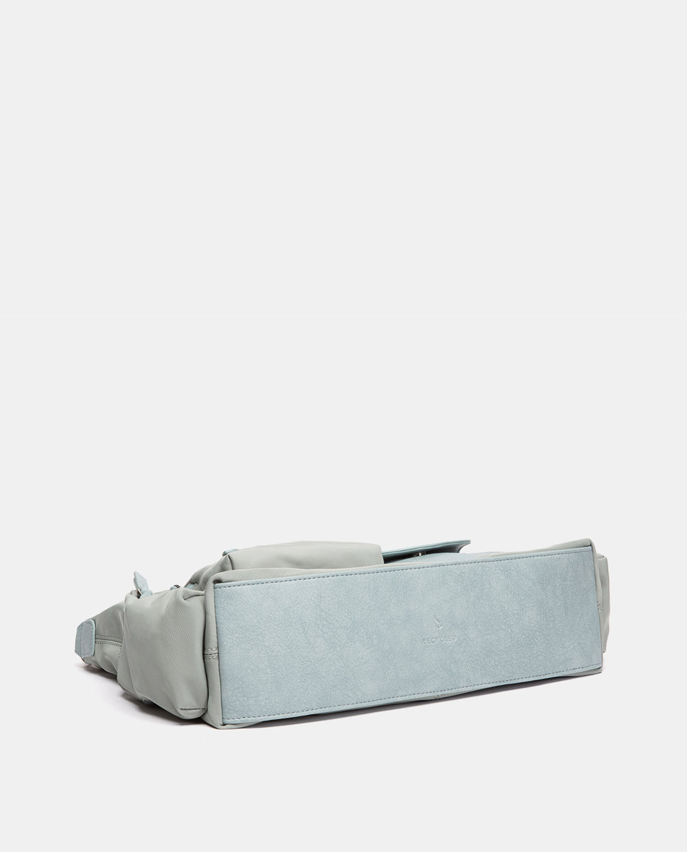 abbacino-bolso-de-hombro-hobo-en-tejido-reciclado-azul image 7