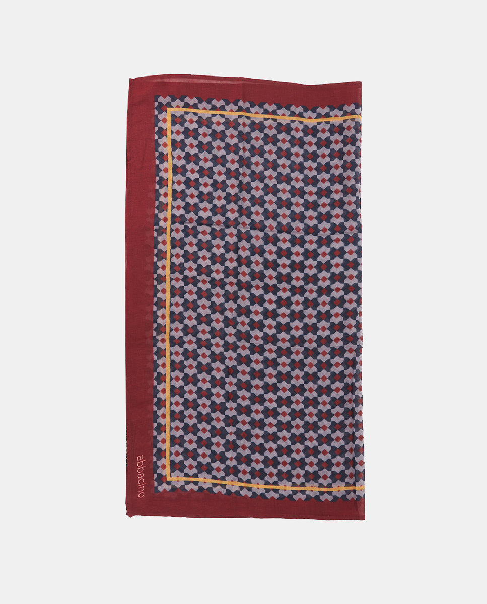 abbacino-bandana-de-seda-burdeos-con-estampado-geom-trico image 7