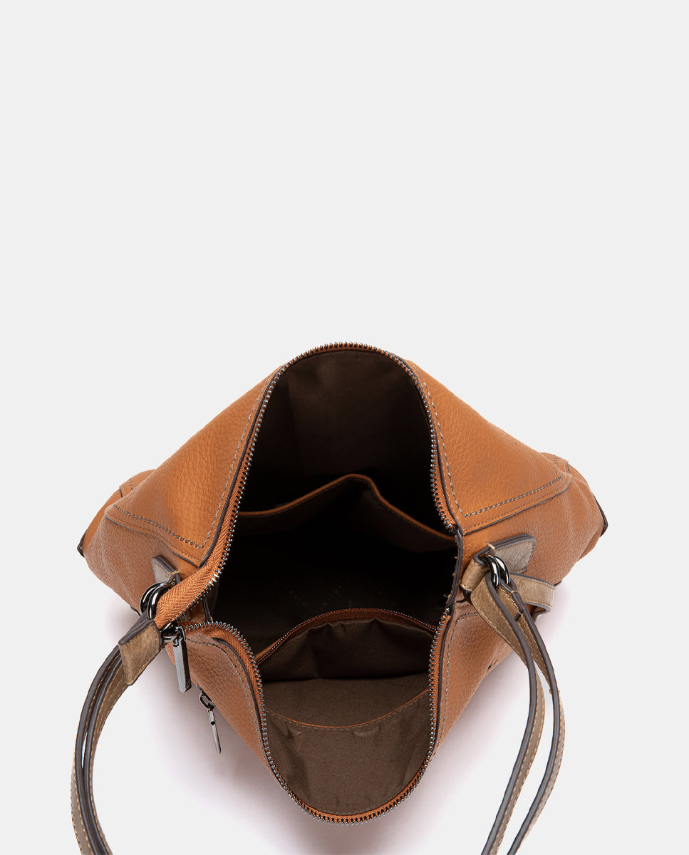 abbacino-bolso-multifuncional-reciclado-cognac-convertible-mochila image 6