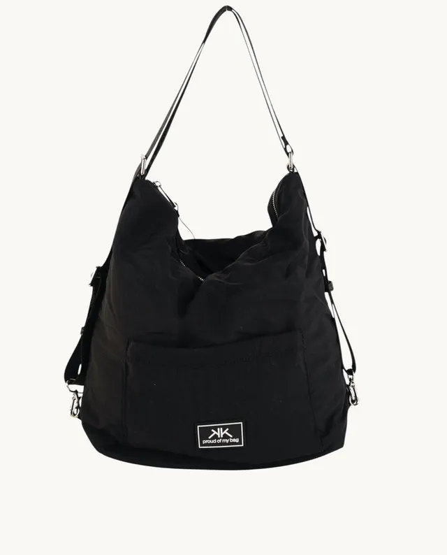 hobo-mochila-kbas-de-nylon-negro-31-x-17-x-35-cm-asa-de-hombro-y-cremallera image 1