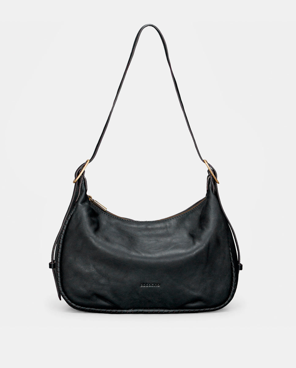 abbacino-bolso-de-hombro-de-piel-negro-con-trenzado image 4