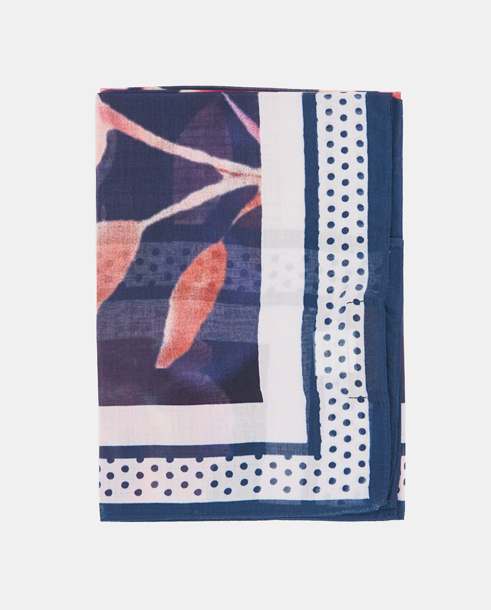 abbacino-bandana-de-seda-y-modal-floral-azul image 3