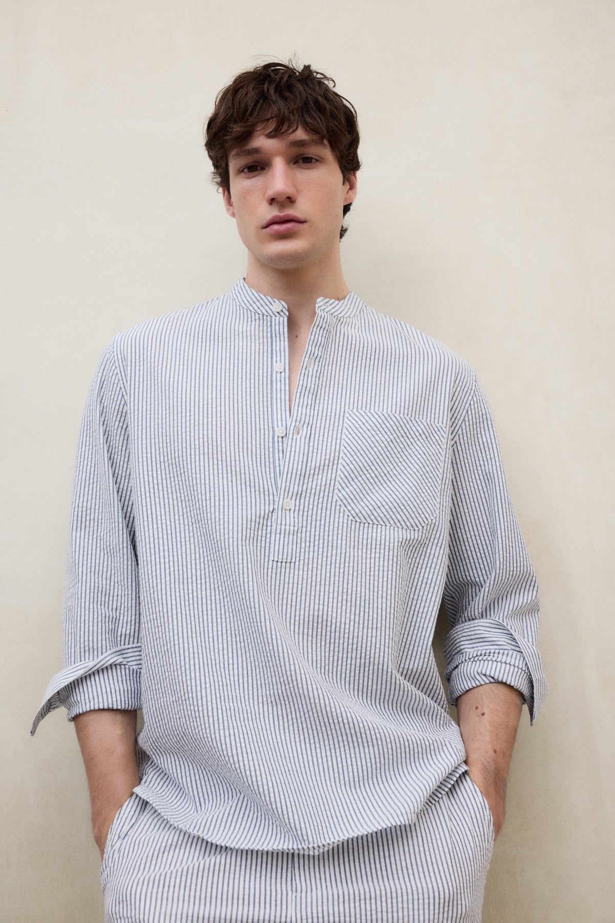 ecoalf-guille-camisa-azul-hombre-cuello-mao image 4