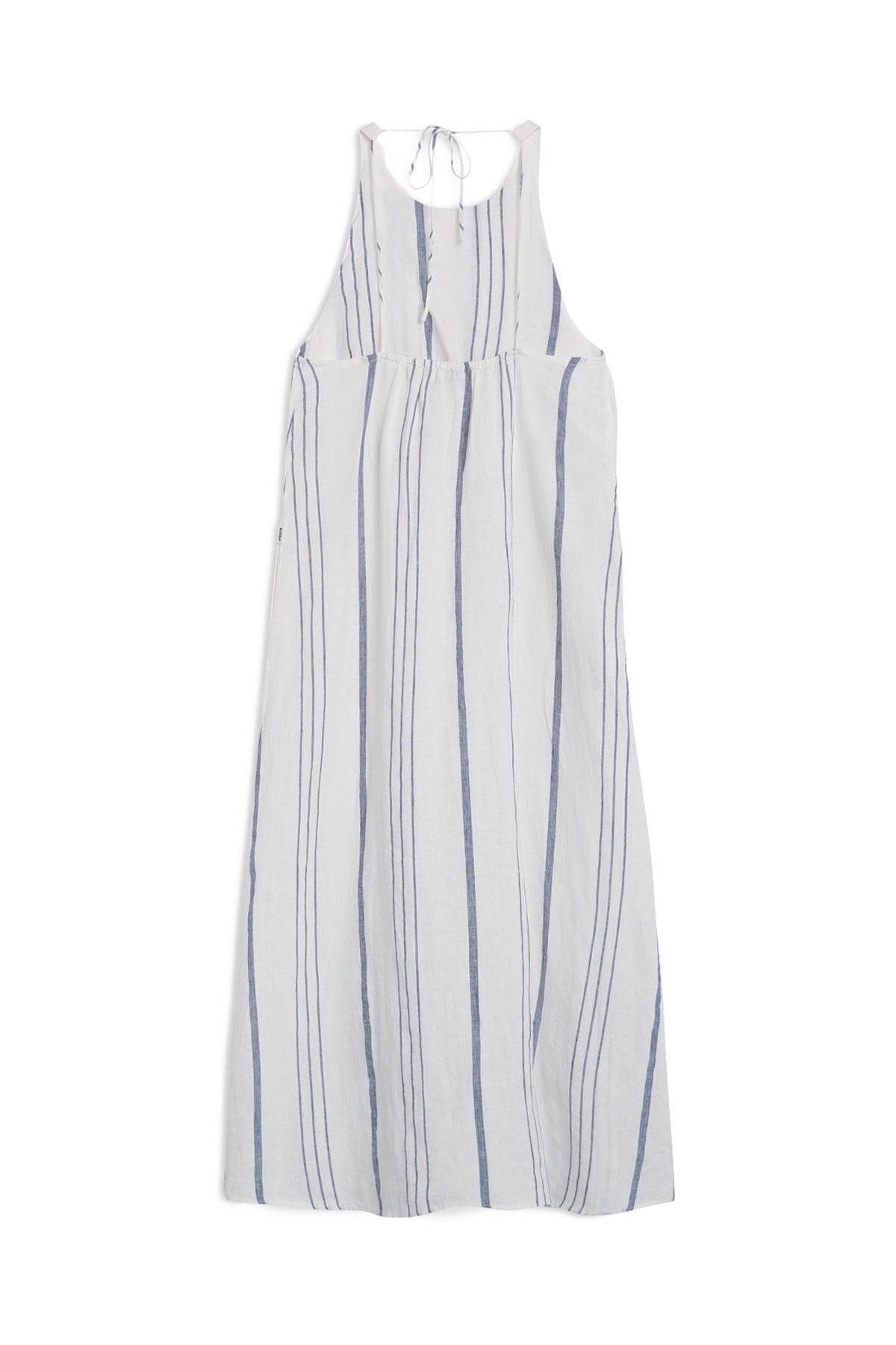 vestido-crome-de-rayas-blanco-de-ecoalf-lino-80-con-tirantes-ajustables image 6