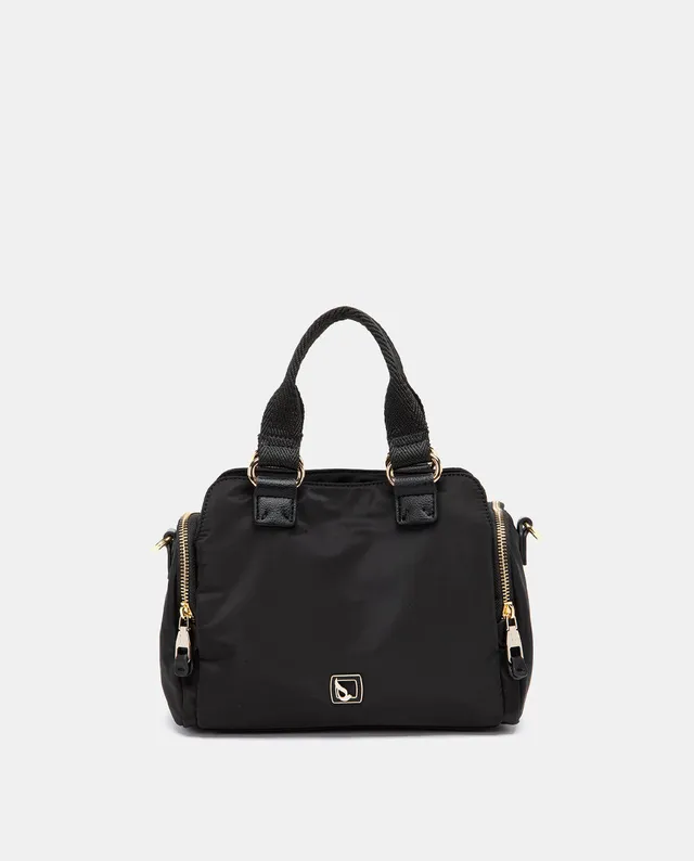 abbacino-bolso-de-mano-negro-en-materiales-reciclados image 1