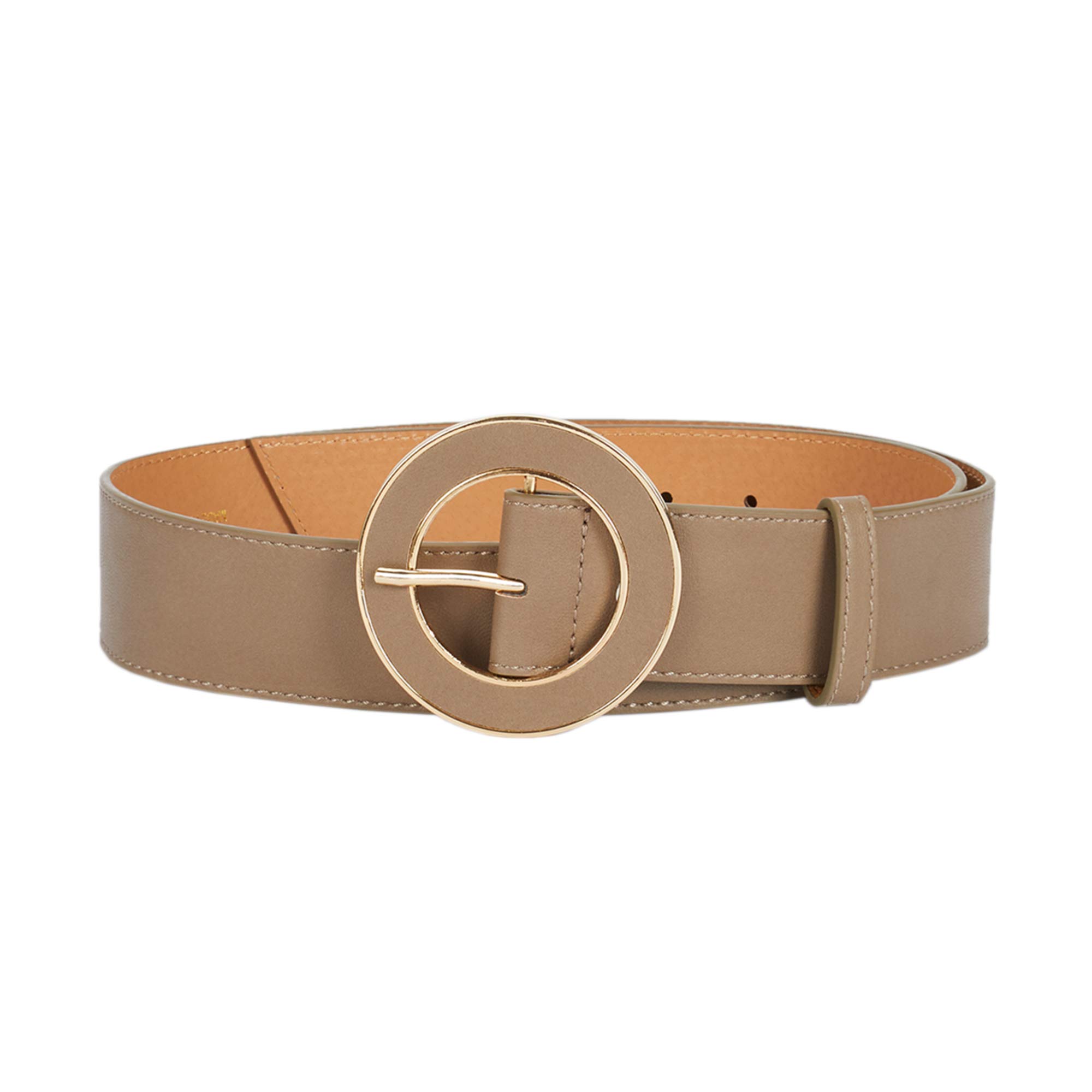 parfois-cintur-n-hebilla-redonda-mujer-taupe-ancho-medio image 1