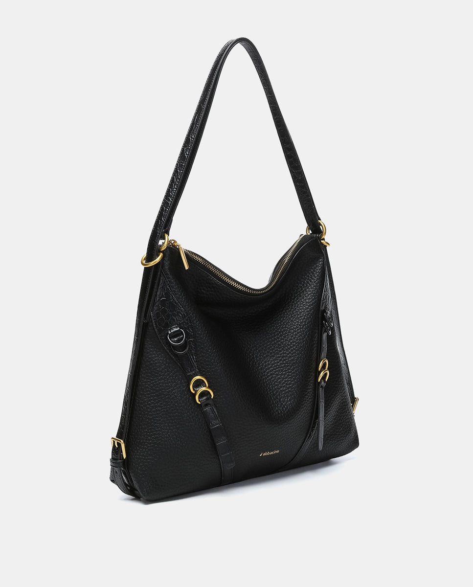 abbacino-bolso-multifuncional-reciclado-negro-convertible-mochila-2 image 2