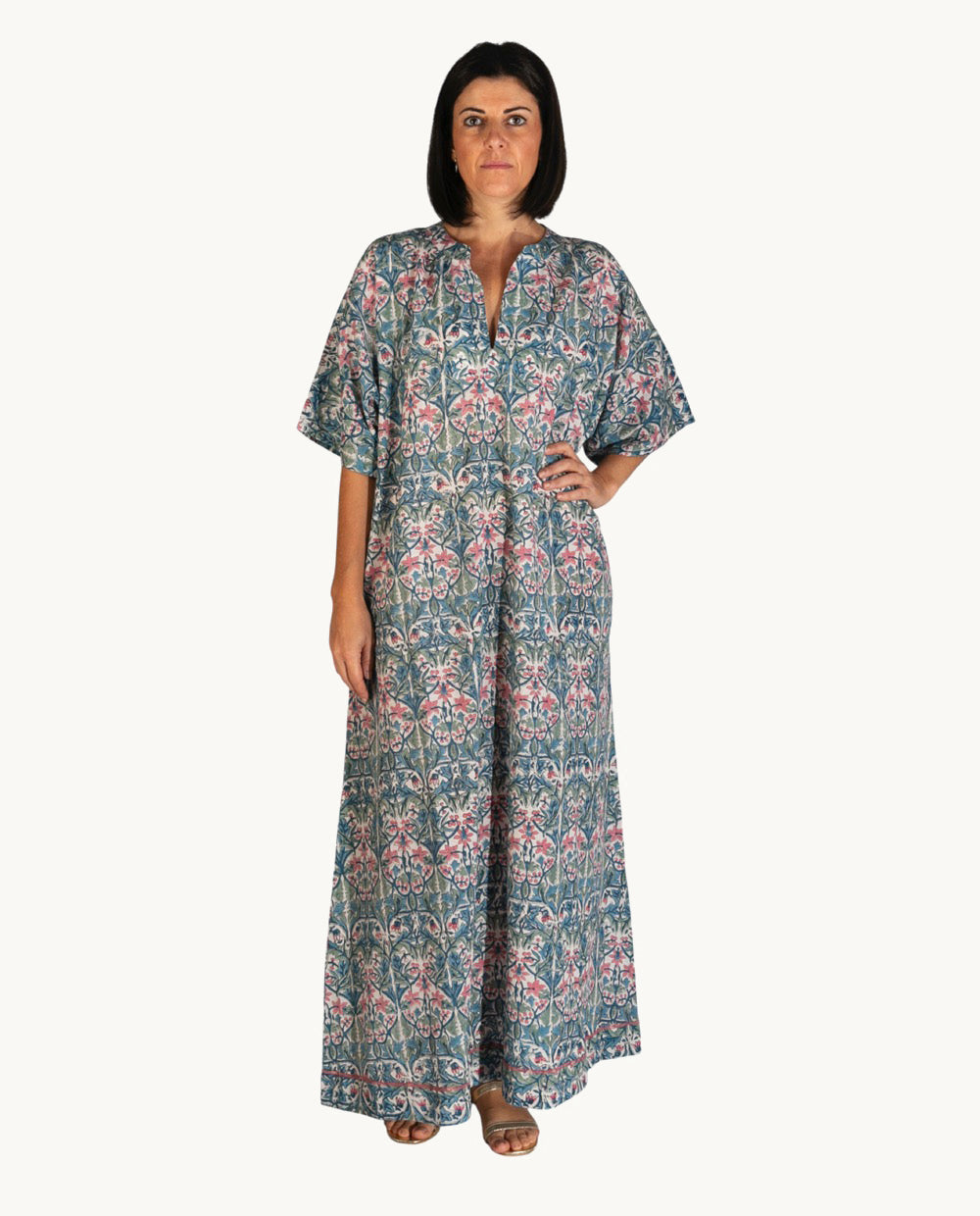 caft-n-kbas-de-algod-n-talla-nica-color-azul image 1