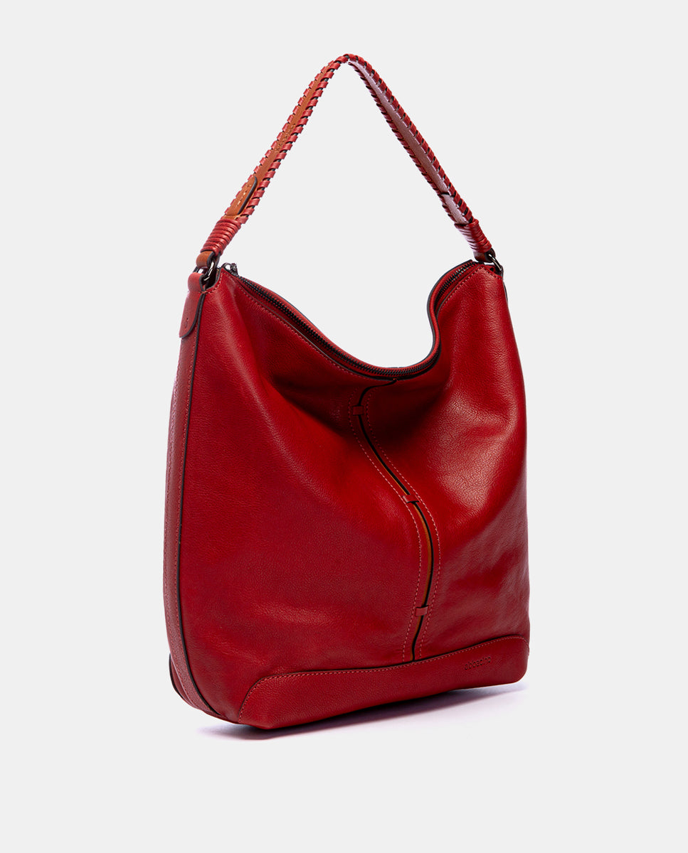 abbacino-bolso-de-hombro-hobo-de-piel-rojo image 2