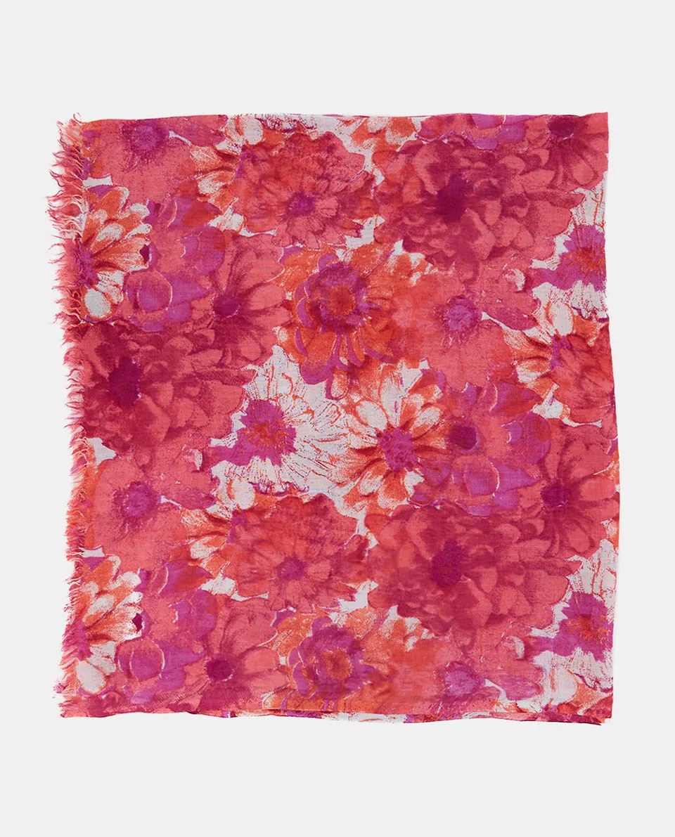pa-uelo-de-mujer-abbacino-en-viscosa-floral-fucsia image 1