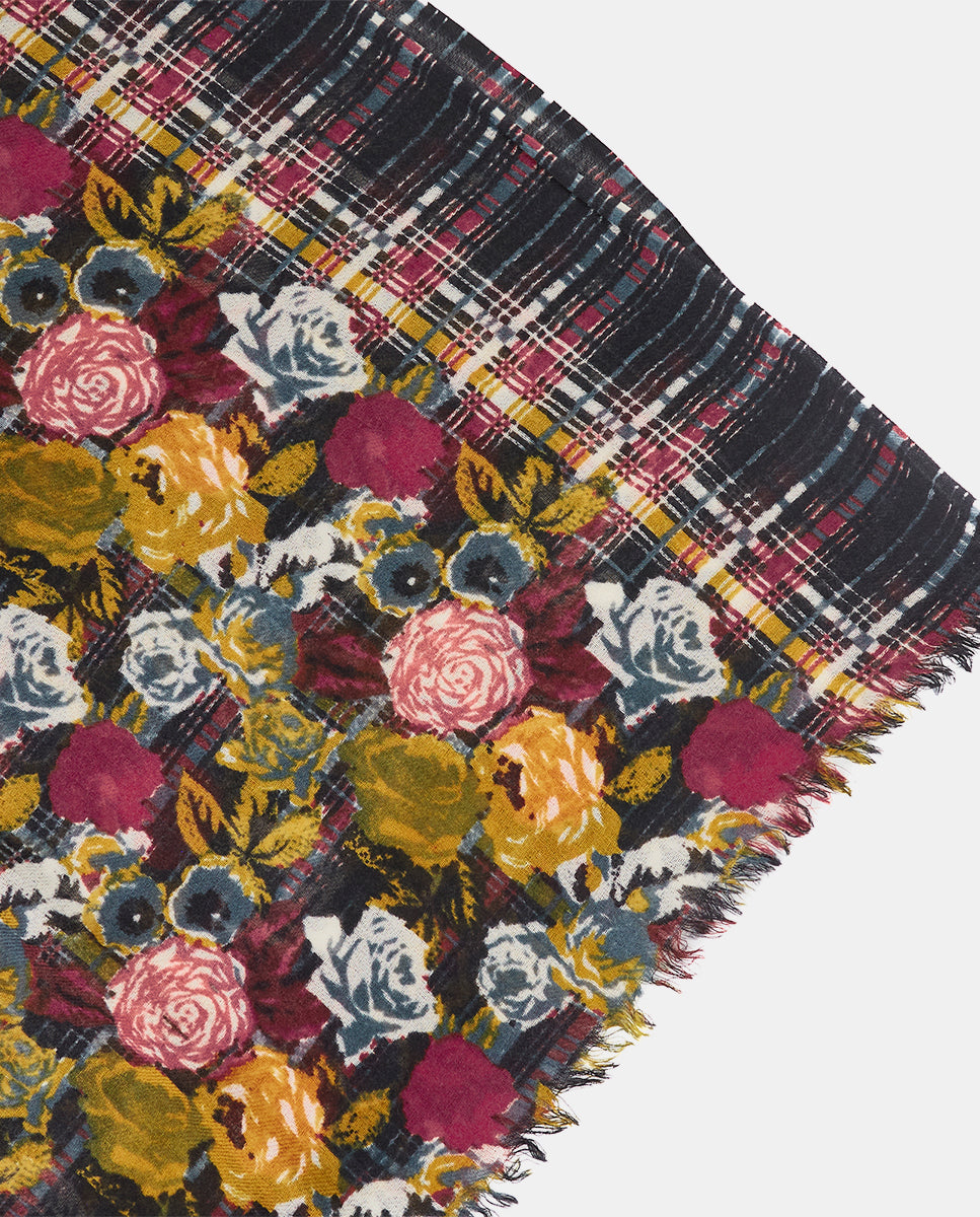 pa-uelo-de-lana-abbacino-negro-estampado-floral-y-cuadros image 5