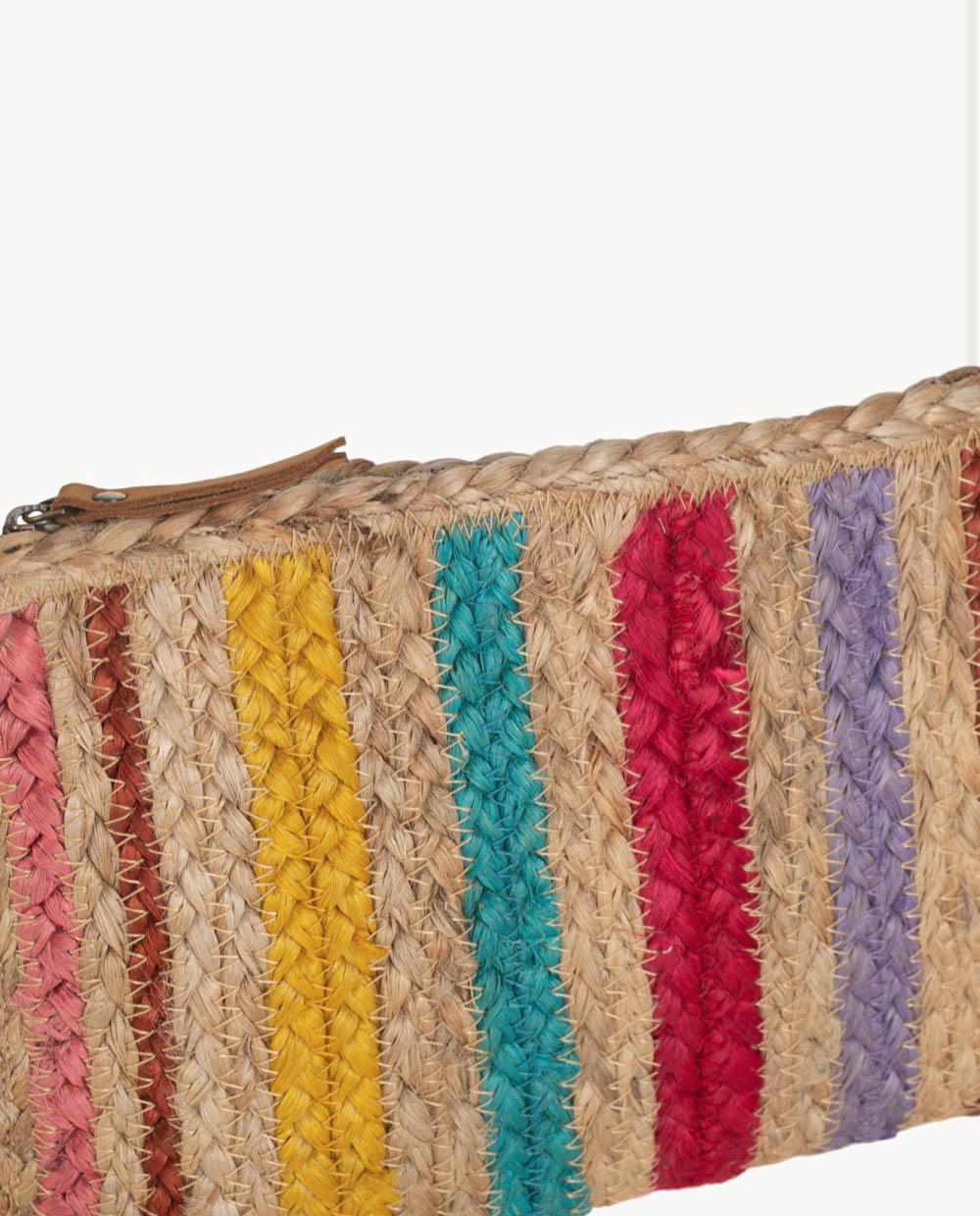 cartera-de-yute-kbas-con-asa-bandolera-y-cremallera-multicolor image 3