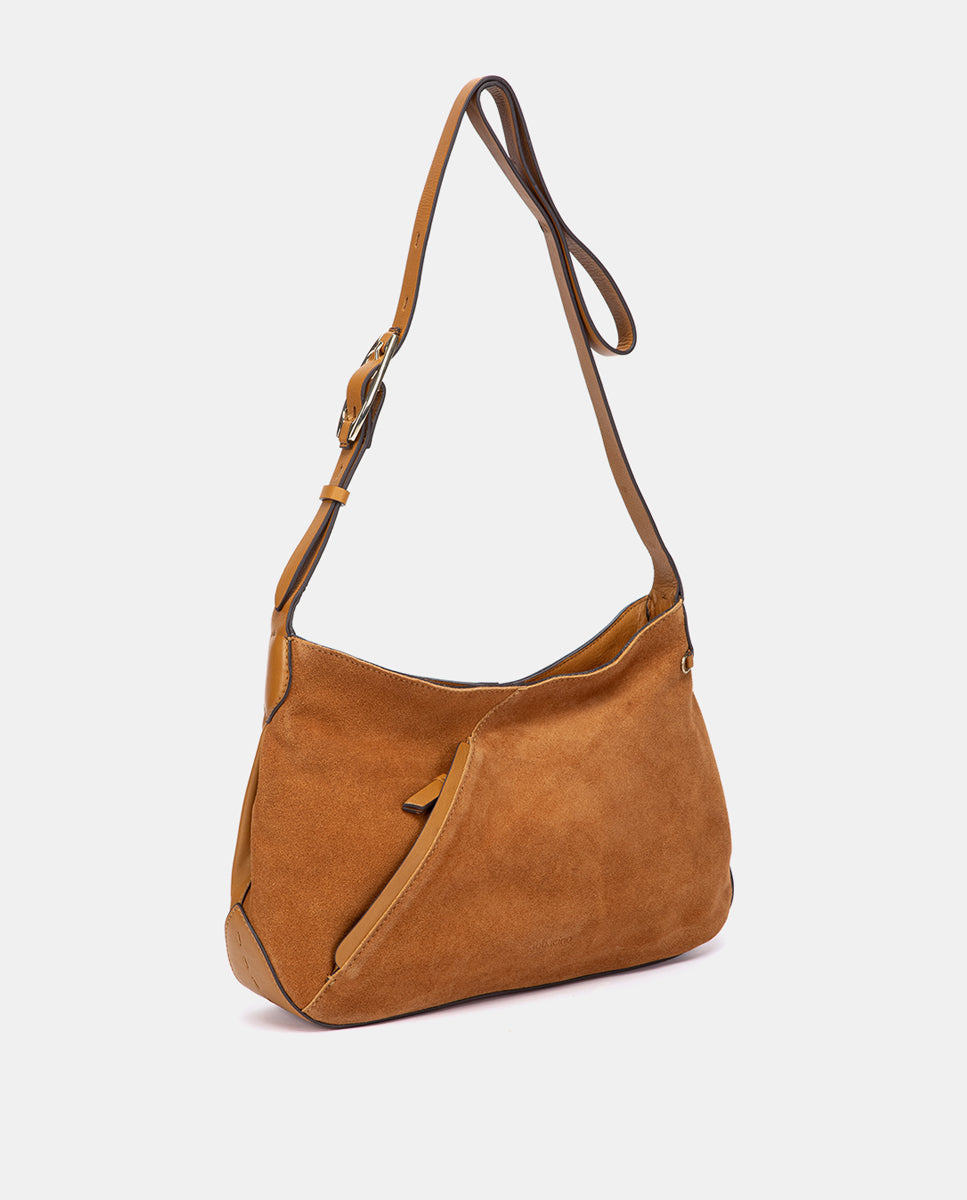bandolera-abbacino-en-piel-lisa-y-serraje-cognac-asa-regulable-y-bolsillo-exteri image 2